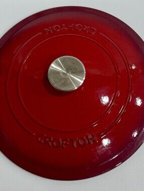 Crofton Red Enameled Cast Iron Dutch Oven Replacement Lid Round Stainless Knob